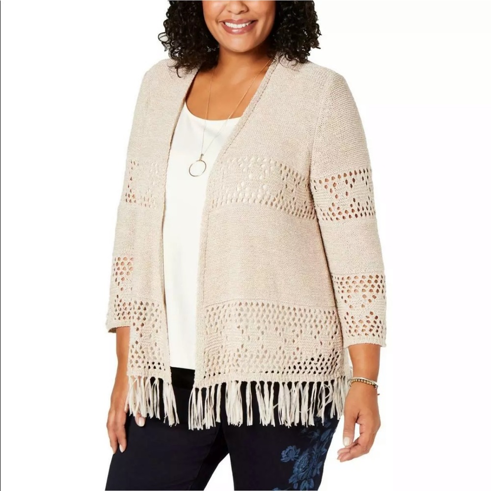 Style & Co. Womens Open Front Cardigan Sweater 3X